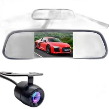 Imagem de Kit Camera De Ré Hd Visao Noturna Espelho Retrovisor Lcd 4.3 - Correia