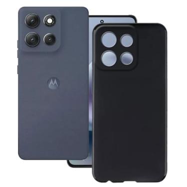 Imagem de KJYFOANI Capa para Motorola Moto G86 Power (6,7 polegadas), capas pretas à prova de choque, capa de telefone com proteção antiarranhões, capa ultrafina de silicone macio para - preta