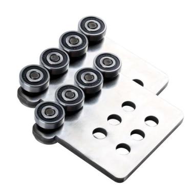 Imagem de Rolos de montagem de carrinho Fuperoo de 8 rodas em aço inoxidável