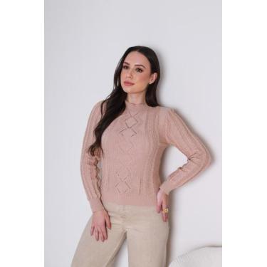 Imagem de Blusa Feminina De Modal Manga Longa Inverno Texturizado - Via Moderna 