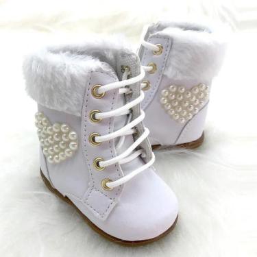 Imagem de Tênis Botinha Branca Sapatinho Infantil Feminino Menina Bebê, 16