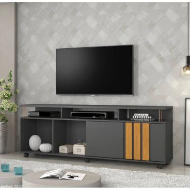 Imagem de Rack Atraente Para Tv 70" JCM Movelaria - Grafite/Cinamomo