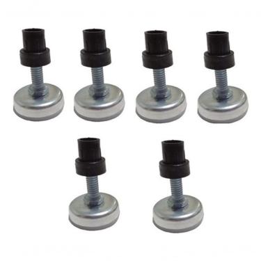 Imagem de Kit 6 Pés Niveladores Para Cama Box Mesas Cadeiras Rosca 5/16 Metálicos