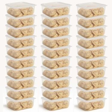 Imagem de Kit 30 Potes Plásticos 270ml Tampa Transparente Potes Mini Organizador Marmita Fitness BPA Free