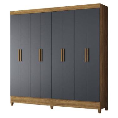 Imagem de Guarda Roupa Casal Marajó 8 Portas Freijó Cinza - Moval