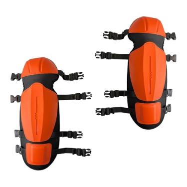Imagem de Generic 2x Joelheiras de jardinagem, protetores de joelho para cortar grama, equipamento de proteção espesso, polainas de aparador estendidas, protetor de, Laranja