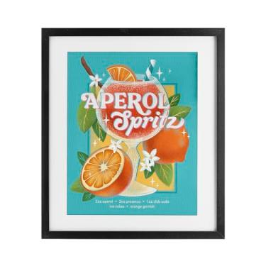 Imagem de Stupell Industries Refrescante Retro Aperol & Recipe Impressão emoldurada preta sob vidro design por Courtney Morgenstern, 40,6 x 33,5 cm