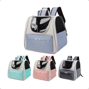 Imagem de Mochila de Transporte para Pets até 6 kg com Visão Panorâmica, Ventilação Superior, Bolso Frontal, Alças Acolchoadas (Roxa)