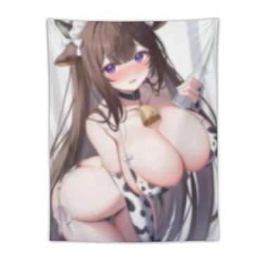 Imagem de LIEGBMEU Tapeçaria sexy sexy de anime menina 76.2 cm x 101.6 cm interior exterior parede colcha arte decoração de tapeçaria caprichosa, AF192