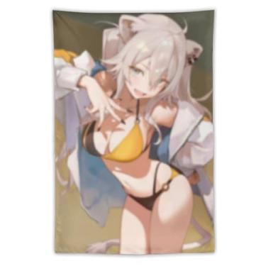 Imagem de LIEGBMEU Sexy Bikini Hot Anime Girl Tapeçaria 101.6 cm x 152.4 cm Interior Exterior Wall Quilt Art Decoração de Tapeçaria Caprichosa, AF195