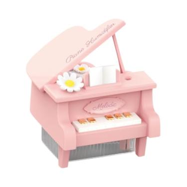 Imagem de Fenteer Umidificador de ar para piano, difusor de névoa 350ml, portátil, para berçário, viagem, 2 modos de configuração, luz ambiente para carros, hotel, Rosa