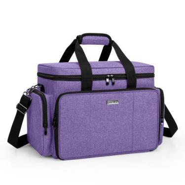 Imagem de Bolsa de maquiagem BAFASO Large Cosmetic com divisórias removíveis rox