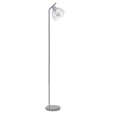 Imagem de Simple Designs LF1050-GRY Luminária de piso de metal industrial elegante essencial de 138 cm com persiana de gaiola de arame recortado, cinza