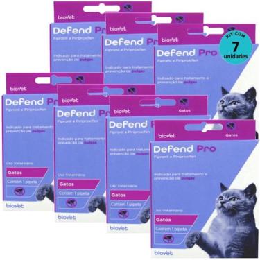 Imagem de Defend Pro Gatos Prevenção de Pulgas em Gatos kit Com 7 - Biovet