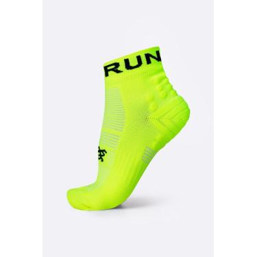 Imagem de Meia Curta para Corrida HUPI Running Pro Run Amarelo Neon