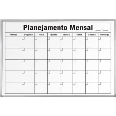 Imagem de Quadro de Planejamento Mensal, 90cm X 60cm, Mold. Alumínio Luxo - Souza & Cia (Ref: 6334)