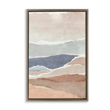 Imagem de Stupell Industries Fragments Of The Tide Brown Framed Floater Canvas Wall Art Design por Emma Peal, 25 x 17