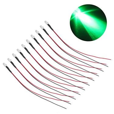 Imagem de 10pcs 5mm Diodos de Luz LED Pré-fiados, Longa Vida útil, Alto Brilho, 5-12V para Decoração, Faça você Mesmo, Ensino (Luz verde)