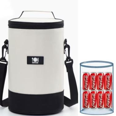 Imagem de Bolsa térmica térmica, pequena bolsa de acampamento, 8 latas, lancheira para acampamento, caminhada, praia, viagens, mochila térmica à prova d'água, bolsa térmica para uso ao ar livre (preto)