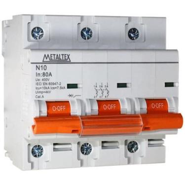 Imagem de Disjuntor 3X80A 10Ka-220V Curva C N10-3P80