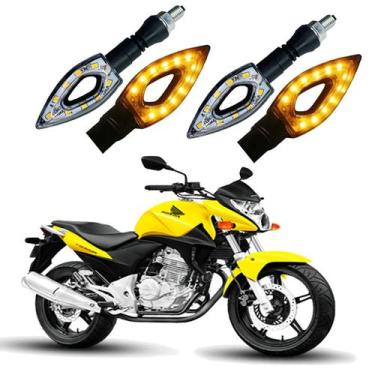 Imagem de Kit 4 Setas Sequenciais Led P01S Flecha Vazado Para Moto HONDA CB 300R