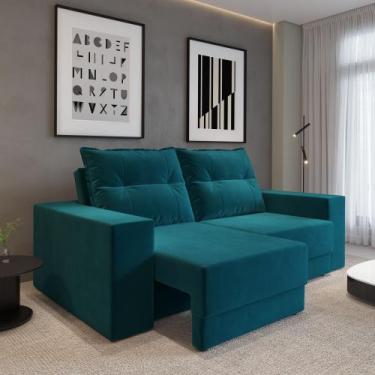 Imagem de Sofá Aurora Retrátil 1,40m 2 Lugares em Suede - CIALAR MÓVEIS, PETRÓLE