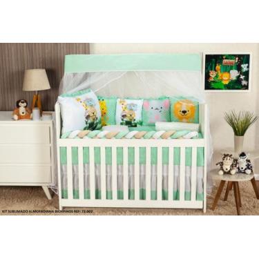 Imagem de Kit Berço Almofadinha Safari Verde 12 peças  - LuckBaby