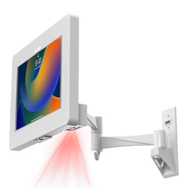 Imagem de Braço de suporte de parede premium com scanner de código de barras – Suporte de parede branco CTA para iPad 11 (A16) - Pro 27.9 cm M4 - Air 27.9 cm M3- iPad 10ª geração - Galaxy Tab e mais tablets