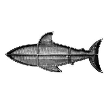 Imagem de Prateleiras flutuantes Shark Design, prateleiras de parede de aço inoxidável para quarto, sala de estudo, estante de livros flutuante, suporte de armazenamento de cabeceira de banheiro para decoração