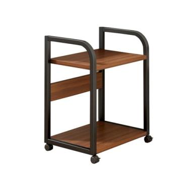 Imagem de YAYAOVP-24927 Suporte para CPU Torre de CPU Prateleira de armazenamento multicamadas para uso doméstico, suporte para CPU de 2 camadas, carrinho de impressora de mesa móvel com 4 rodízios giratórios