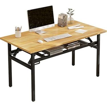 Imagem de XIANGGUI 1983 Mesa de computador multifuncional para PC, laptop, estação de trabalho dobrável, com armazenamento inferior, instalação gratuita, mesa de estudo, dormitório doméstico, estações de