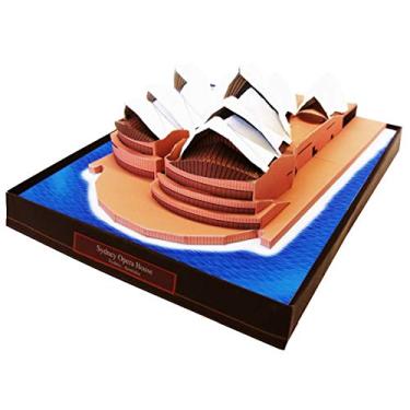 Imagem de Maquete Miniatura Monumento Casa da Opera House de Sidney Australia Quebra Cabeça 3D Colagem Papercraft HAS BRASIL