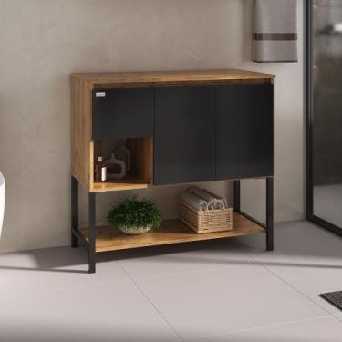 Imagem de Gabinete Apollo 90 com Pés - Fabribam, Antiqua/preto