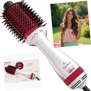 Imagem de Escova Secadora Lichia 3D Bivolt 1300W 3 Temperaturas 2 Velocidades Cerdas Duplas Nylon