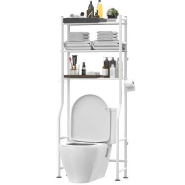Imagem de Over The Toilet Storage Livilord 3-Tier Metal White
