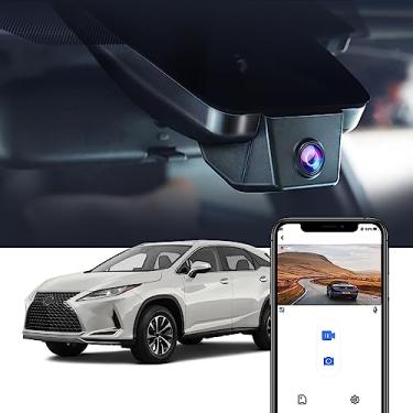Imagem de Fitcamx 4K Dash Cam Adequada para Lexus RX 350 450h 350L F Sport Luxury 2016-2022 (Model B), vídeo UHD 2160P, aparência OEM, Modo de estacionamento, WiFi, gravação em loop, Plug&Play, cartão de 64 GB