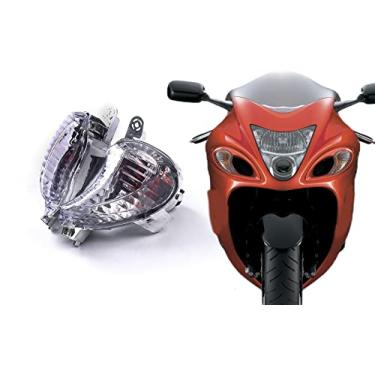 Imagem de TOPZONE Compatível com Suzuki Hayabusa - GSX1300R 2008-2019; luz piscante piscante frontal + traseira (lâmpada de halogênio instalada, cor clara)