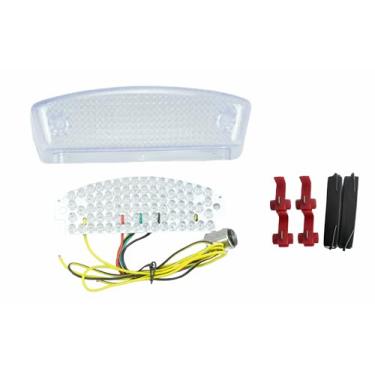 Imagem de Adequado para Ducati S4R (Testastretta)/Monster 800 (escuro)/Monster 620 (Matrix Dark)/Monster 1000; luz traseira de freio de LED + seta integrado (transparente, estilo 1: lanterna traseira de LED +