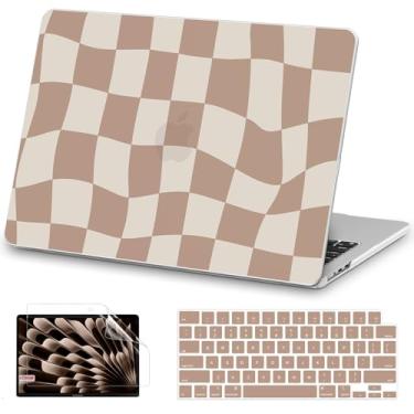 Imagem de AKIT Compatível com MacBook Air 13 polegadas 2025 2024-2022 M4 M3 M2 A3240 A3113 A2681, capa rígida para laptop padrão + protetor de tela + capa de teclado para MacBook Air 13,6 polegadas 2025, quadro