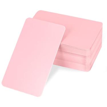Imagem de 100 peças, pequeno, em branco, mensagem, notas, cartões de visita, rosa, papel rosa, mini cartões de índice, nome do local, vocabulário, palavra, cartão flash, graffiti, scrapbooking, para etiquetas