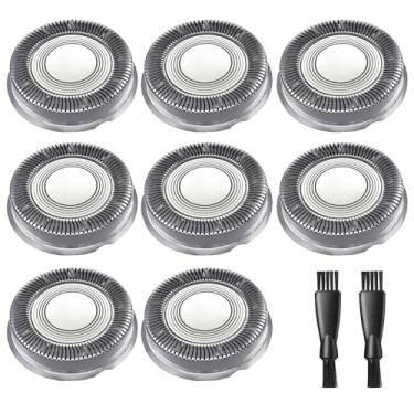 Imagem de Cabeças de substituição para barbeador de cabeça compatíveis com Philips Head Shaver Pro HS5980 HS7980 HS9980, 8 peças HS740 refil de lâmina, 2 escovas de limpeza