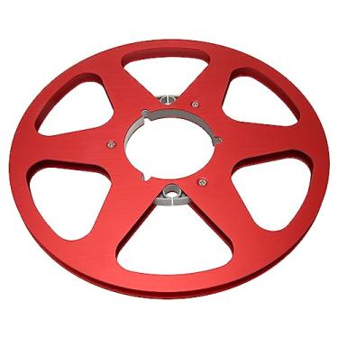Imagem de Carretel de Fita Vazio de 1/4 de 10 Polegadas 6 Furos Resistência Ao Resistente à Corrosão Carretel de Fita Vazio de Alta Resistência para Toca-fitas de Carretel (Vermelho)