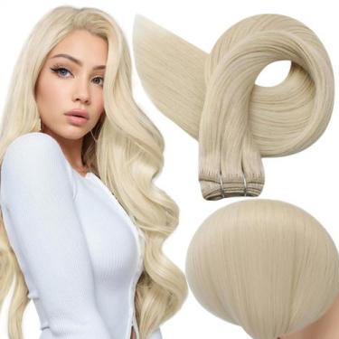 Imagem de Extensões de cabelo Full Shine Weft 60 cm Platinum Blonde 105g