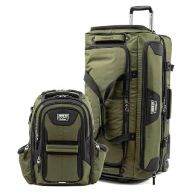 Imagem de Travelpro Bold Softside Conjunto de 2 peças expansível 2 rodas verticais grande bagagem/mochila, oliva/preto (conjunto de 2 peças, 17/30)