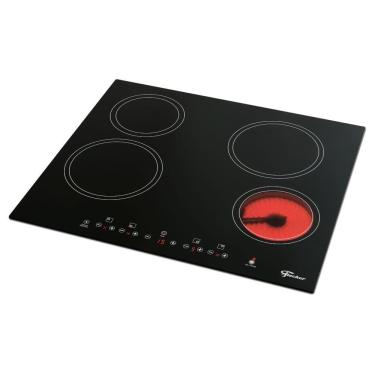 Imagem de Cooktop 4 Bocas Elétrico em Mesa Vitrocerâmica com Trava de Segurança e Timer 
