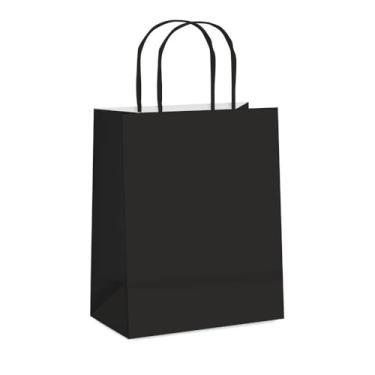 Imagem de Sacola Papel Kraft Alça Parda E Coloridas Lembrancinhas Presentes(P - PRETO / 10 UNIDADES)