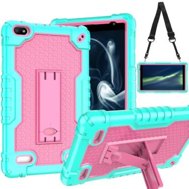 Imagem de Doemoil Capa para Sunshine T1 Elite/Foxx T8/Qlink Scepter 8/Sky Pad 8/NUU Tab 8/Sky Devices Elite OctaX/Sky Devices Elite T8 Plus/Xmobile X8/Sky Devices (verde/rosa)