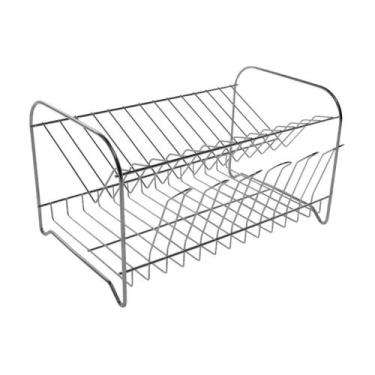 Imagem de Escorredor de Pratos Simples 2 Andares 13 Pratos e 6 Copos - ARAMEFER