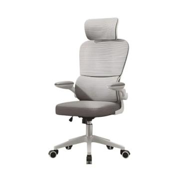 Imagem de Cadeira de Escritório Design Ergonômico com Suporte Lombar Independente, Malha Respirável e Encosto de Cabeça Ajustável Genebra G500 Cinza LuvinCo