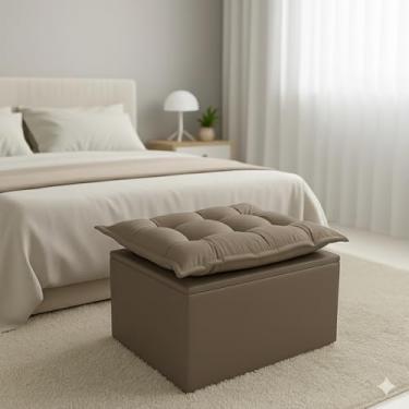 Imagem de Puff Baú Opala Decorativo Organizador Quarto Infantil Bela Móveis (CAPPUCCINO)